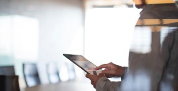 Someone using a tablet device